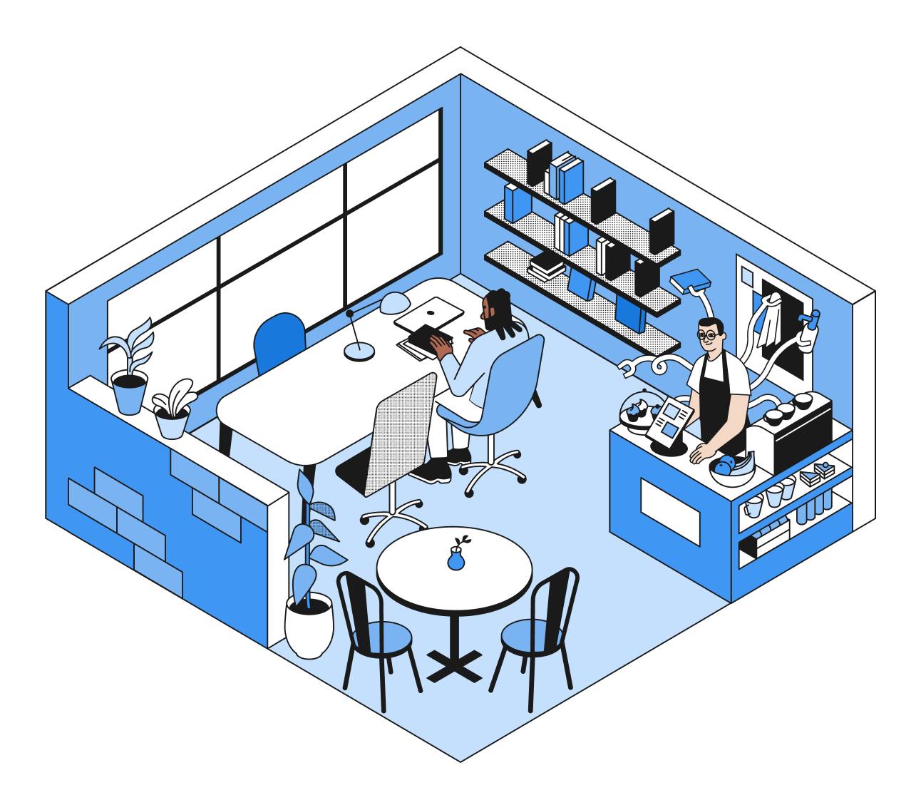 Illustration of a coffee shop